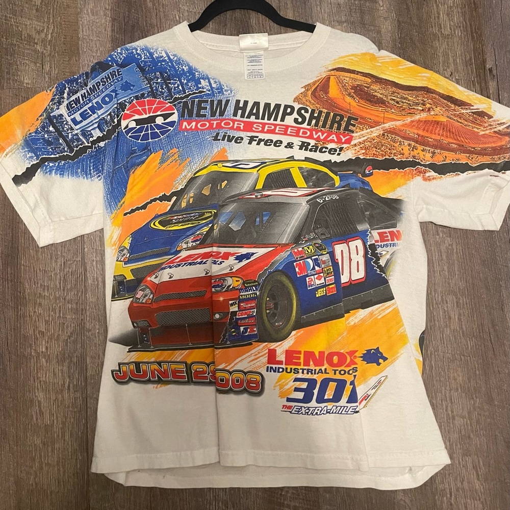 Vintage NASCAR all over print tee - size L - double sided